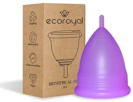 Menstruationstasse in 2 Größen - aus medizinischem Silikon - für normale oder starke Blutung (A, Weiß)