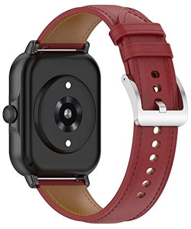Leather Straps Compatible with Xiaomi Watch S1 Active Smartwatch Strap, Adjustable Replacement Wristband Premium Leather Band for Xiaomi Watch S1 Active (Red)
