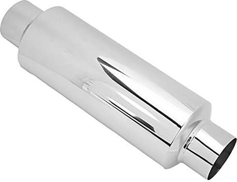 Silenziatore di Scarico per 2,5 Pollici Dritto in Acciaio Inossidabile con Silenziatore Silenziatore di Scarico per Auto Universale in Cotone per Migliorare il Suono e le