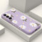 LEECG per Samsung Galaxy S22 5G Cover Custodia in Silicone Liquido Anti Impronte con Motivo Floreale Alla Moda per Samsung S22 5G Cover-Viola Chiaro 1