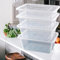 NIAM Plastic Food Storage Container Airtight Reusable Clear Food Container with Lids Microwave, Freezer & Dishwasher Safe (500, Rectangular, 5, Plastic Food Containers)