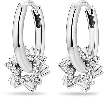 Parmuz Creolen aus 925er-Sterlingsilber für Damen groß klein Huggie verschiedene modische trendige Ohrringe Schmuck für Geburtstagsfeier
