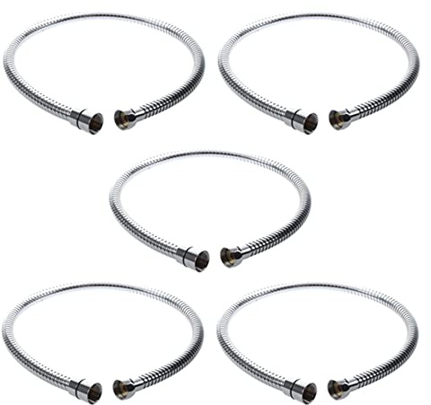 Kliplinc Lot de 5 tuyaux de douche flexibles en acier inoxydable 80 cm