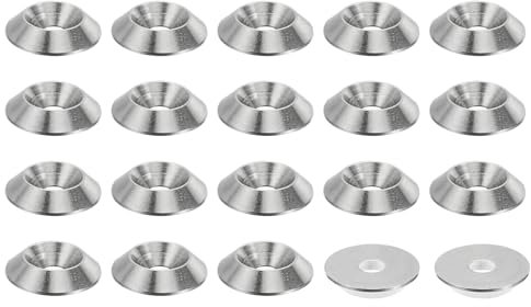 PATIKIL M4 Finition Fraisée Rondelle, 20pcs 16mm Dia. 3,2mm Grand 304 Inox Acier Finition Tasse Rondelle Vis Boulon Tête Joint pour Industriel Construction