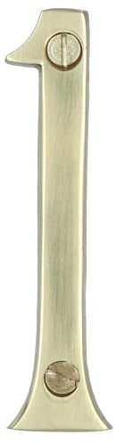 Hausnummer 1 Türschild aus Messing, 70 mm