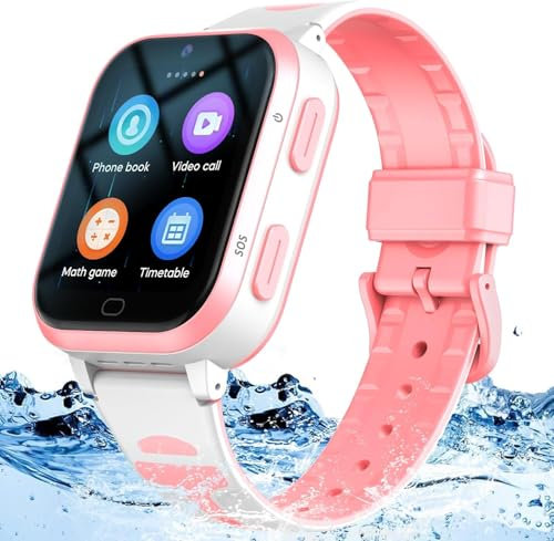 Fitome 4G Reloj Inteligente Niños, Smartwatch Niños con Seguimiento y Videollamadas, GPS, SOS, Cámaras, Despertadores, Podómetros, Relojes Inteligentes Niñas de 4 a 12 Años (Negro)