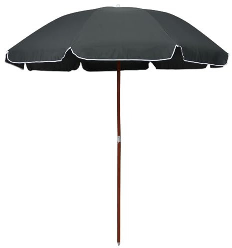 BaraSh Sonnenschirm mit Stahlmast 240 cm Anthrazit Sonnenschirm Groß Sonnenschirmbalkon