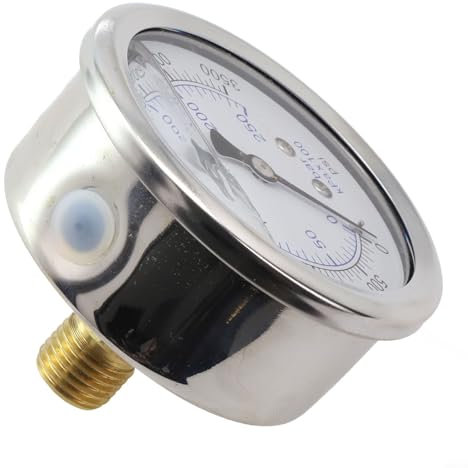 Robust 3500 Psi Pressure Gauge for Pressure Washers Alloy and Stainless Steel Construction, Long Service Life