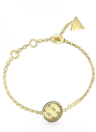 GUESS 4G Rising Side Crystals Coin Bracelet S Yellow Gold