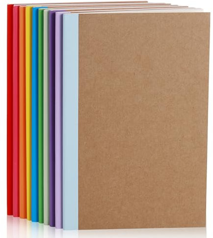 JIANTA 10 Stück A5 Notizblock Liniert, Notizbuch A5 Liniert Klein, A5 Notizheft Bunt mit Kraftpapier-Cover 10 Farben für Journal, Tagebuch, Notizen, Büro, Skizzen, To do Liste, Schule, College
