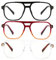 KoKoBin 3 Pack Übergröße Flieger Vintage Lesebrille Herren und Damen Quadratisch Federscharnier lesebrillen Anti Licht Blau Computer Leser (3 Pairs, 1.5, x)