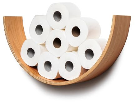 Toilettenpapierhalter mit Ablage, Toilettenpapierhalter aus Walnussholz, schwimmendes Rollenregal für Ersatz-Toilettenpapier, einzigartige Halter für Badezimmer, Eiche, Wandmontage