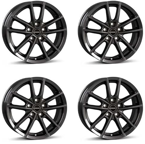 4x Borbet Felgen W 8x18 ET48 5x112 mistral anthracite glossy kompatibel mit VW Beetle Caddy e-Golf Eos Golf ID.3 Jetta Passat Touran T-Roc