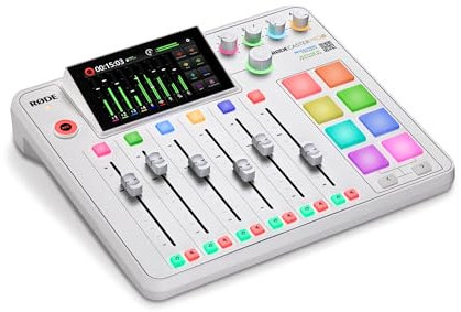RØDE RØDECaster Pro II All-in-One Production Solution for Podcasting, Streaming, Music Production and Content Creation (White)
