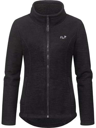 Ragwear Damen weiche Strickjacke Übergangsjacke mit Teddy-fleece und Stehkragen Liram Melange YOUMODO XS-6XL