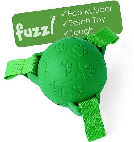 Fuzzl Gummi Ball mit Fransen - Interaktives Apportierspielzeug für Hunde