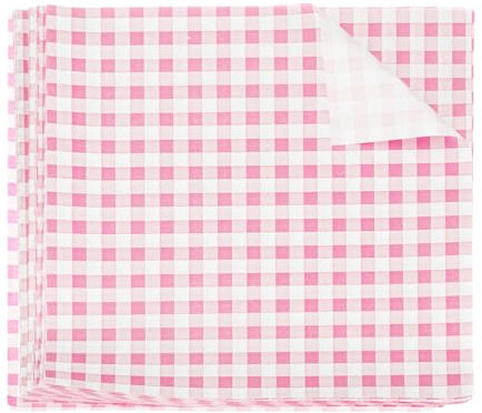sourcing map 100pcs Square Checkered Wax Paper Sheets 8.66 x 8.66 Oil-Absorbing Dry Food Wrapping Paper for Sandwich Baking Paper Liners Picnic Basket Bread Hamburger Wrap Kitchen, Pink