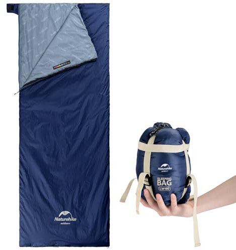 Naturehike Ultraleichter Sommerschlafsack, weicher Komfort, Reiseschlafsack, wasserdichter Schlafsack für Camping, Wandern – Dunkel Blau, 205 × 85 cm