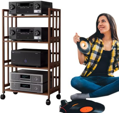 Meuble de rangement multimédia moderne, support multimédia AV, étagère pour composants DVD DVR, étagère de rangement audio/vidéo, pour lecteurs DVD, boîtiers de câbles, consoles de jeux (couleur 2,4