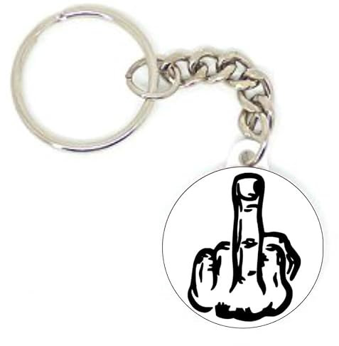 Porte clé badge emoji FUCK smiley DOIGT idée cadeau HUMORISTIQUE HUMOUR