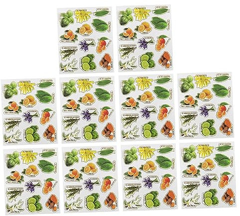 HAPINARY 10blätter Diy Ätherisches Öl Etiketten Aufkleber Kosmetische Etiketten Klebstoff Tags Für Flaschen Mit Ätherischen Ölen Und Aromatherapieprodukte