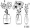 LiYiJiKeJi 3 Stück Metall Wanddeko Schwarz, Blume und Vase Deko Wanddekoration, Metall Wand Deko, Minimalistische Wandkunst Schwarze für Schlafzimmer Wohnzimmer Esszimmer Hängende Deko (Blume Vase)