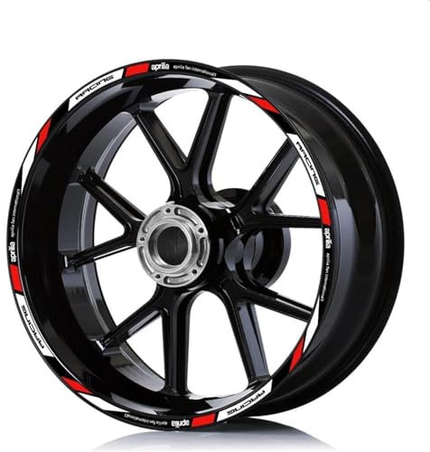 XWDPDNHHD Felgenaufkleber Motorrad-Radaufkleber, Felgenstreifen, Abziehbild, Klebeband, Zubehör Für Aprilia RSV4 1100 Factory RS 660 Tuono V4 Shiver 900(Farbe 1)