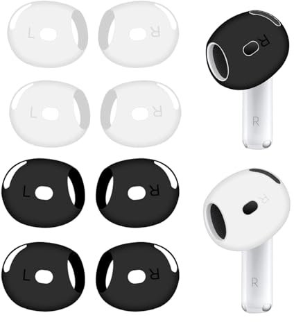Ersatz-Ohrstöpsel für Airpods 4, AirPod 4 Generation, 4 Paar ultradünn weiche Silikon-Ohrstöpsel Kratzfest für Sport AOOTUERL