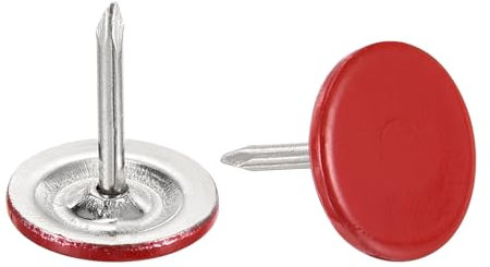 QUARKZMAN 40 Stück Reißnägel Rot, 11mmx13mm Flache Kopf Pinnwandnadeln Dekorative Möbel Nägel Daumennagel Reißzwecken für Ziernägel, Zuhause, Büro, Wandbehäng, Möbel Sofa Kopfteile
