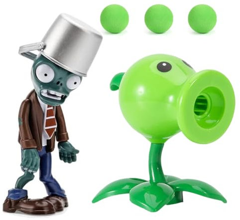 URDAKBX Plants and Zombies Toys Action Figures Zombies PVZ Figures Toys Set Plants Toys PVC,Peashooter and Zombies vs Shooting Toys,Great Gifts for Kids and Fans,Birthday and Christmas Party 2PCS