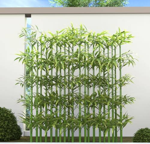 GOOFCXO 5ft Fake Bamboo Plant 10 Pack, Artificial Privacy Trees Faux Bamboo