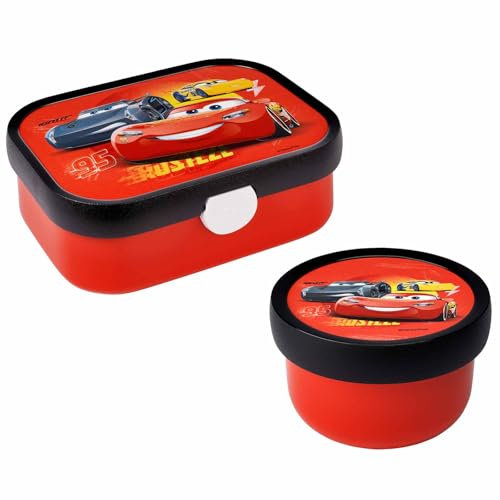 Mepal | Kinder Obst- und Bento Box | Campus meets Fruits | Spülmaschinenfest & BPA-frei | 300 & 750 ml | Mit Fächern, Gabel & Clip-Verschluss | Perfekt für Snacks & Mahlzeiten | Cars