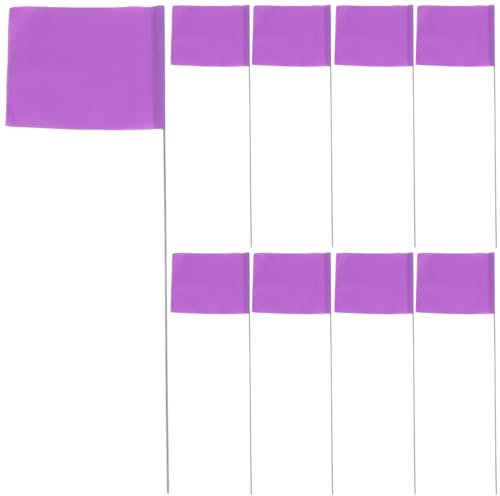 YARNOW 50 Stück Wahrzeichen-Flagge Landschaftsfahnen Rasenmarkierungsfahnen Markierungen für Einfahrtsflaggen Pflanzen Gartenfahnen Markierungen für Rasenfahnen Hofflaggen PVC Violett