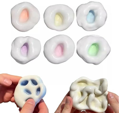 6 Stück Stress Relief Sand Glutinous Balls, 6cm Squishy Reiskuchen, Anti Stress Bälle Weiche Quetschspielzeuge, Squishy Reiskuchen Squeeze Toy, Stressabbau Fidget Toys Für Kinder Und Erwachsene