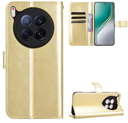 Tecno Camon 40 Premier 5G Coque [Étui Portefeuille] [Fonction Support] [Slots pour Cartes] [Couverture à Rabat Magnétique] Compatible avec Le Smartphone Tecno Camon 40 Premier 5G(d'or)