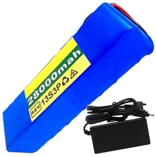 48V Batteria Agli Ioni Di Litio Ebike 48V 28Ah 13S3P Per Monopattino Elettrico Per Bicicletta Elettrica Con Caricabatteria 54,6V2A Per Monopattino Elettrico T,UK
