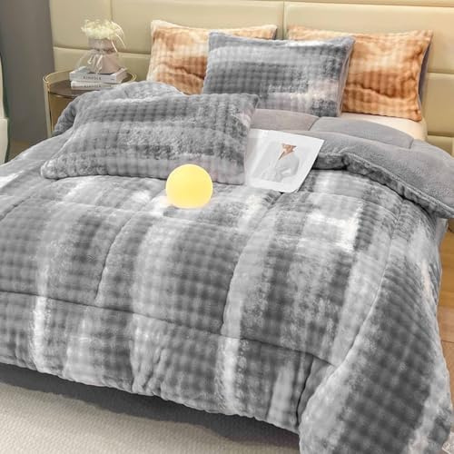 HLTQL Steppdecke Dicker Lamm-Kaschmi Bettdecke Kuschelig Flauschig Bettdecke Dicke Warm Kuschelig Dicke Winterdecke PlüSch(a2,200x230cm-3kg)