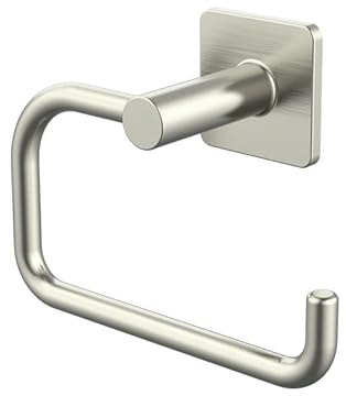 Lenz Toilettenpapierhalter Vent in Nickel – Ohne Deckel | Wandmontage, Klopapierhalter zum Bohren oder Kleben, Pflegeleichte Oberfläche & hochwertige Verarbeitung, 4703722