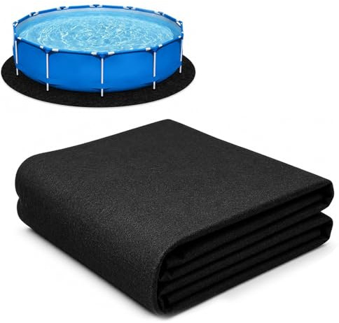LANZLC Poolunterlage Rund 4M, Pool Unterlage Outdoor, Rund Faltbarer rutschfeste Poolmatten, Pool Bodenplane Bodenmatte, Reißfest Whirlpool Unterlage für Hinterhof Garten Rasen