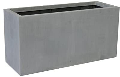 Pflanztrog d. BUNDESGARTENSCHAU aus Fiberglas in betongrau - Größe (LxBxH): 120x50x55 cm, Pflanzkübel, Blumenkübel, groß