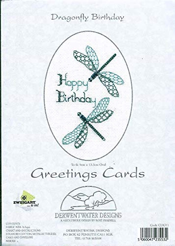 Dragonfly Birthday Greeting Card Cross Stitch Kit