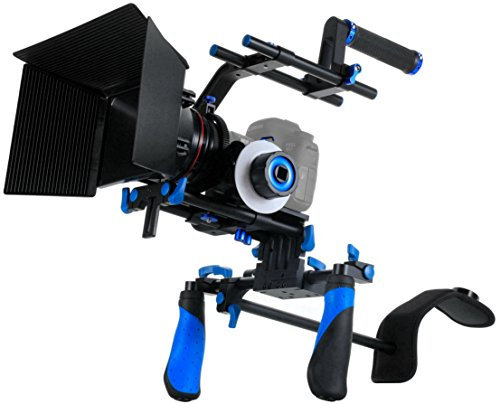 Morros Pro DSLR Rig Kit Schulterstativ + Follow Focus + Matte Box + Pro C-Tragarm + Gegengewicht für alle DSLR-Kameras und Video-Camcorder