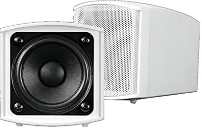 OMNITRONIC OD-2 Wandlautsprecher 8Ohm weiß 2x | Lautsprecherpaar mit Halterung, 2,5 Breitbandlautsprecher, 15 W RMS