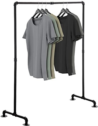CLP Kleiderständer Jersey aus Metall im angesagten Industrial Design | Höhe ca. 150 cm | Breite 120-150 cm, Farbe:schwarz, Größe:120 cm