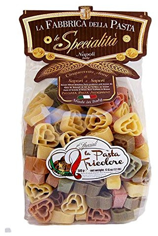 Pasta Tri-color Herzen 500 Gr. - Karton 12 Stücke