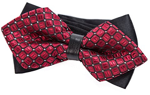 DonDon spitze Herren Fliege Schleife im Retro Look mit Haken gebunden vorgebunden und längenverstellbar