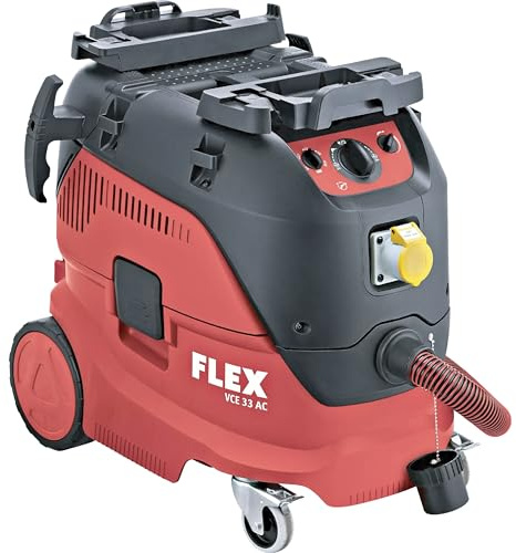 Flex - VCE 33L, M-class, 1200w Safety Vacuum Cleaner/Extractor with Automatic Filter Cleaning, 110v, 25,000 Pa, Wet & Dry - 444243 - Suitable for Wet Vacuuming and More