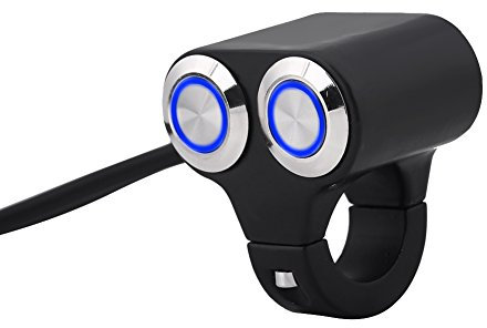 Schalter für Motorrad-Lenker, universal, 22 mm, Nebelscheinwerfer, An/Aus, mit Kontrollleuchte (Typ C)