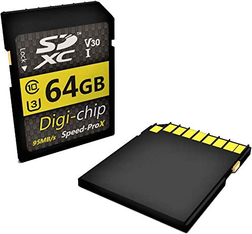 Digi Chip 32GB SDHC Extreme Speed Class 10 UHS-3 Memory Card For Canon Powershot G7, SX720, SX540, SX420, ELPH 360, ELPH 180 & ELPH 190 Digital Cameras (64GB Extreme (yellow))