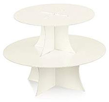 Alzata Alzatina cartoncino 2 piani semplice bianco perlato Misure: 27xh.20 cm
